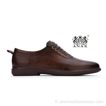 Chaussures en cuir à lacets pour hommes, chaussures décontractées pour hommes